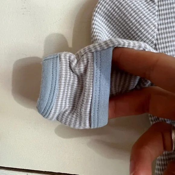 Restoration Hardware baby & child striped convertible gown to footless one-piece